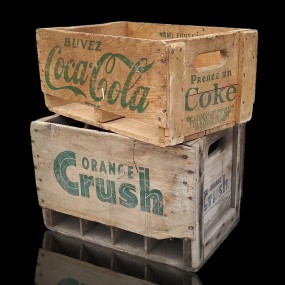 #59923 - 35$ ch. Vintage wood crates “Coca-Cola” & “Orange Crush” wooden boxes #59923 - 35$ ch. Vintage wood crates “Coca-Cola” & “Orange Crush” wooden boxes