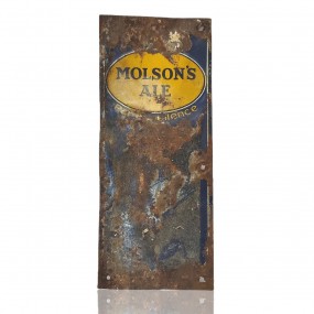 #59927 - Antique “Molson’s Ale” metal matches plate sign #59927 - Antique “Molson’s Ale” metal matches plate sign
