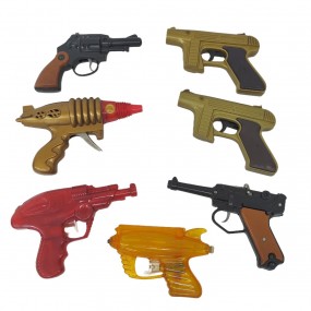 #59886 - Set of 7 retro toy guns, colorful plastic models #59886 - Set of 7 retro toy guns, colorful plastic models