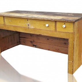 #59918 - 465$ Primitive yellow desk, original faux-grain paint #59918 - 465$ Primitive yellow desk, original faux-grain paint