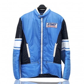 #59989 -  Manteau Gitanes vintage bleu, look course d'automobile rétro
