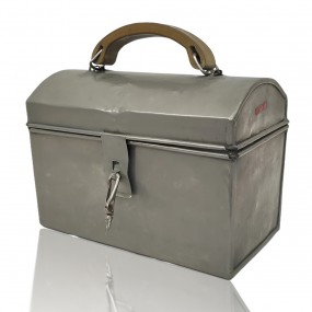 #60037 -  Industrial metal lunch box with wood handle
