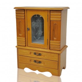 #60210 - 25$ Vintage wooden jewelry cabinet with mirror