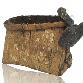 #60428 -  Beau panier autochtone en écorce, artisanat des premières Nations 