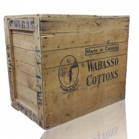 #60403 -  Boîte en bois avec publicité Wabasso Cottons 