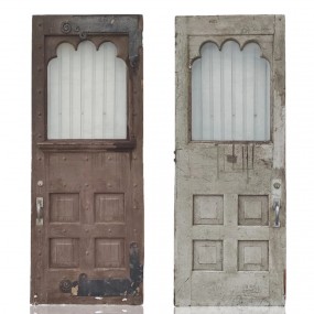 #60369 -  Belle porte en bois vitrée de magasin 