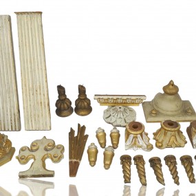 #60518 -  Antique church carved pieces 