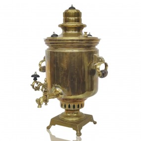 #60756 -  Vintage brass samovar, coffee and boiling water for tea