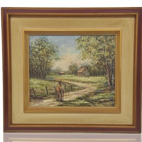 #60918 - 165$ Vintage oil on canvas signed Yvon Bousquet, painting #60918 - 165$ Vintage oil on canvas signed Yvon Bousquet, painting