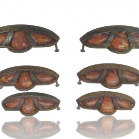 Set of 6 art deco handles 