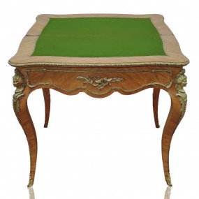 Antique cards table, brass ornements