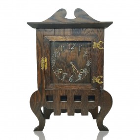 Antique mission style oak clock 