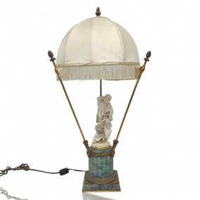 Antique lamp with asian ivory ornement 