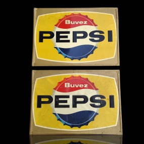 #61295 -  (une de disponible) Enseignes publicitaires Pepsi, pancartes, annonces, affiches