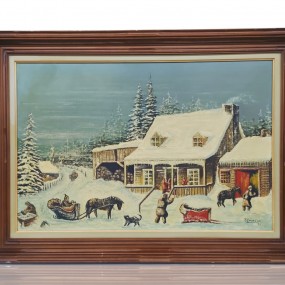 #61386 - 125$ Oil on canvas signed St-Laurent 