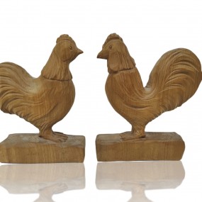 #61405 - 45$ ch. Folk art wooden rooster sculptures 