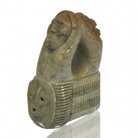 #61460 - 140$ Stone carving signed Gene Thomas, Six Nations Reserve in southern Ontario, sculpture 