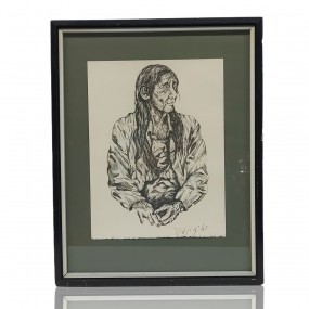 #61463 -  Nice artwork signed Daphné Odjig, 1967, engraving 