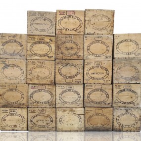 #61540 - 30$ ch. Lot d'anciennes boîtes à beurre, caisses décoratives en bois 