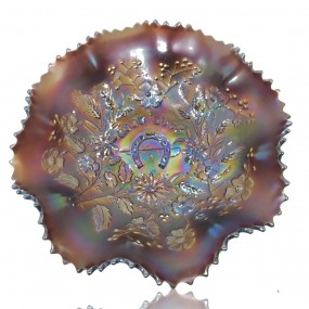 #61516 - 60$ Verre carnaval (good luck), vaisselle de collection, craqué 