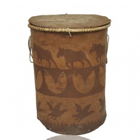 #61541 -  Panier autochtone en écorce de bouleau, artisanat des premières Nations 