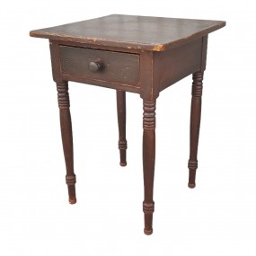 #61925 -  Jolie petite table de chevet, pattes tournées et couleur d'origine, clous carrés 