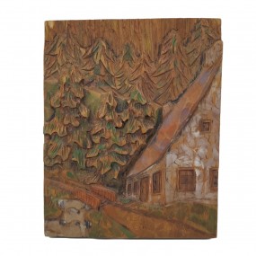 #61959 - 45$ Low relief carved board signed Paré
