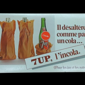 #62004 - 45$ Vintage 7up advertising cardboard sign 