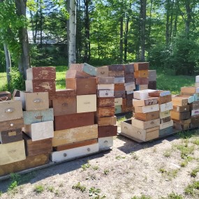 #61940 -  Lot of antique wooden drawers