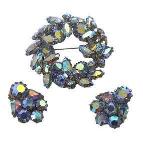 #61984 -  Vintage jewelry, brooch and earrings