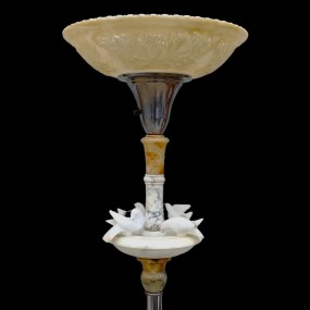 #62022 - 260$ Vintage torchiere lamp with marble birds (take a look of others pictures for condition)
