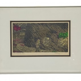 #62091 -  Lithographie signée Martin Lapointe, sérigraphie, épreuve d'artiste, jour de pluie