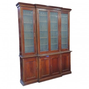 #62099 -  Grande armoire bibliothèque vitrée, corniche légèrement abîmée (voir autres photos)