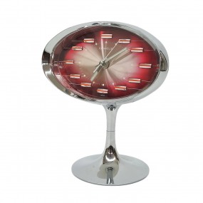 #62119 -  Réveil-matin Caravelle de style space age sur pied tulipe #51141, cadran, horloge