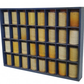 #62601 -  Fuller's cylindrical slide ruler cans cabinet 