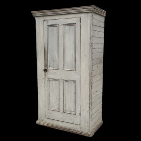 #62696 - Petite armoire cheminée, porte décorée de 4 caissons, début 20e siècle, bonnetière #62696 - Petite armoire cheminée, porte décorée de 4 caissons, début 20e siècle, bonnetière