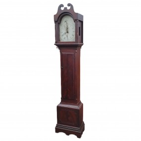 Belle horloge dite grand-père, beau faux-fini d'origine et mécanisme en bois, non-fonctionnelle