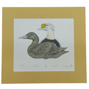 #63050 -  Inuit lithograph signed Kanauginak and dated 1977 and numbered 43/50