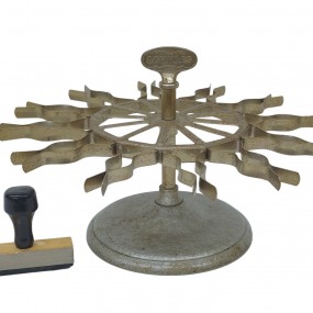 #63029 -  Antique metal revolving stamp holder