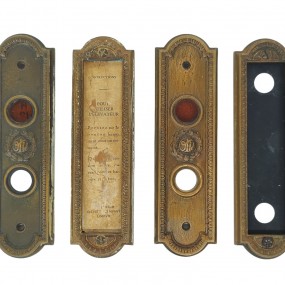 #63010 -  Set of four antique ornate metal elevator control plates