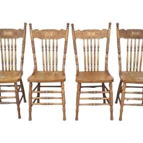 #63058 -  Set of 4 antique pressback chairs 