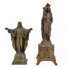 #63021 - 55$ et 85$ Two antique decorative religious statues with bronze-tone finish.