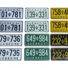 #63301 -  Vintage Quebec 50s license plates 