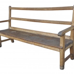 #63272 - 515$ Very old wooden bench, left side hass been restored 