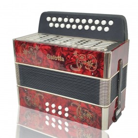 Accordéon Galotta vintage rouge nacré, instrument de musique