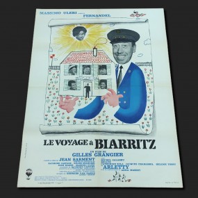 #52590 - 35$ Affiche ''poster'' publicitaire du film Le voyage à Biarritz