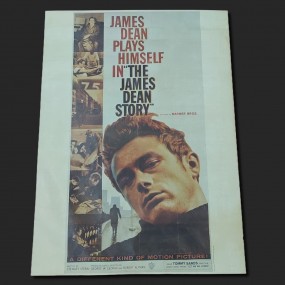Affiche ''poster'' publicitaire de film The James Dean story, cinéma 