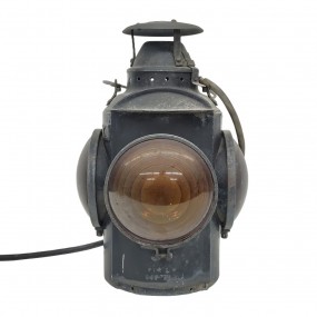 Ancien fanal de train signé HLP M, lampe, électrifié dans le passé, lampe