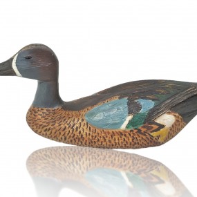 Wooden decoy signed Léo Chagnon 