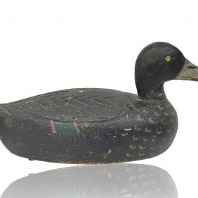 Vintage wooden duck decoy, Arthur Boucher 